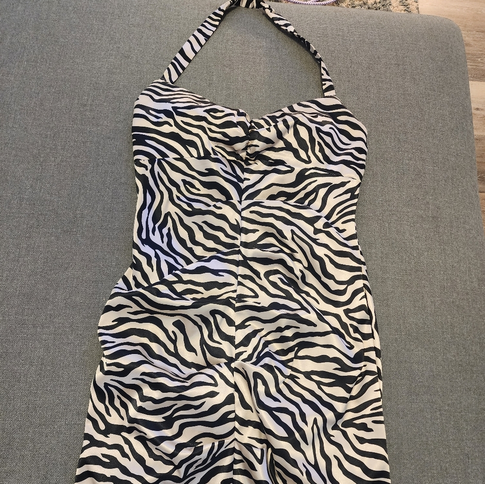 Zebra Halter Dress